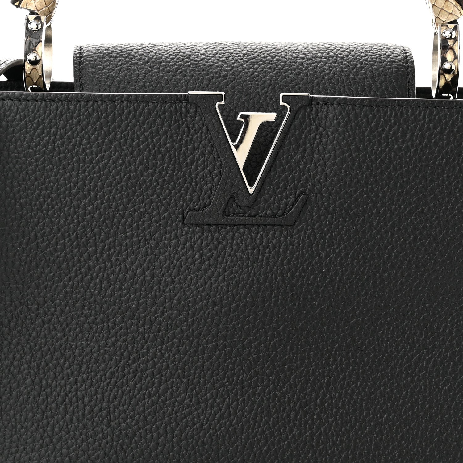 Louis Vuitton Taurillon Snakeskin Capucines PM Black 7 of 9