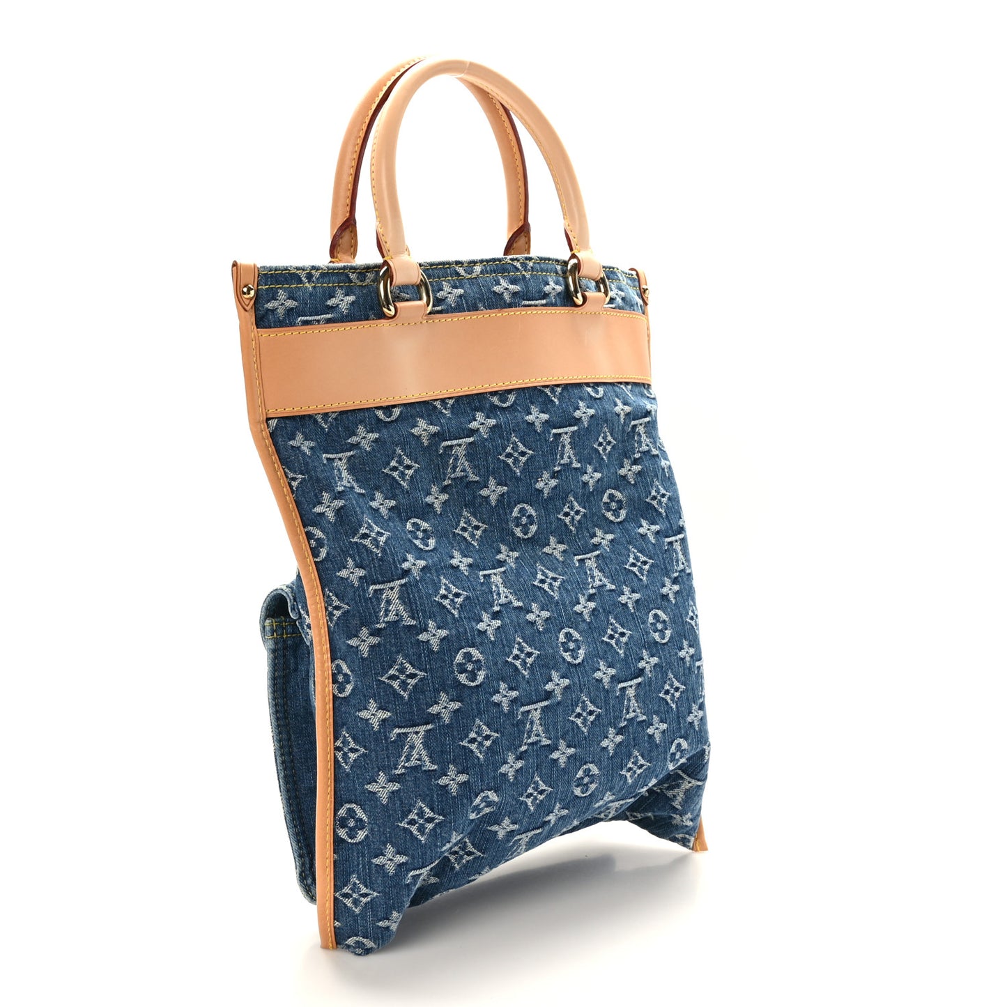 Monogram Denim Sac Plat Blue