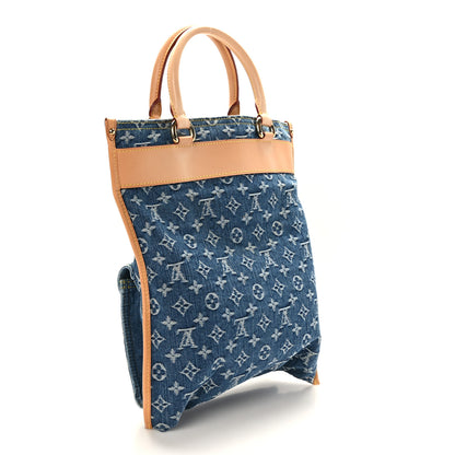 Louis Vuitton Monogram Denim Sac Plat Blue 3 of 9