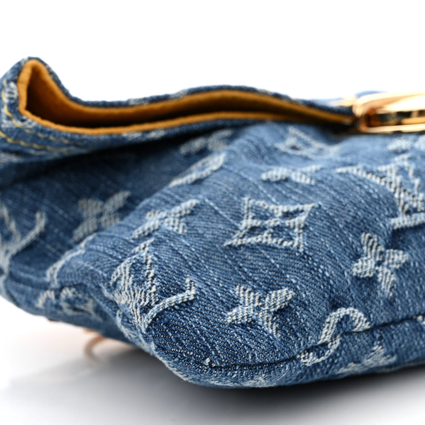 Monogram Denim Pochette Plat Clutch Blue