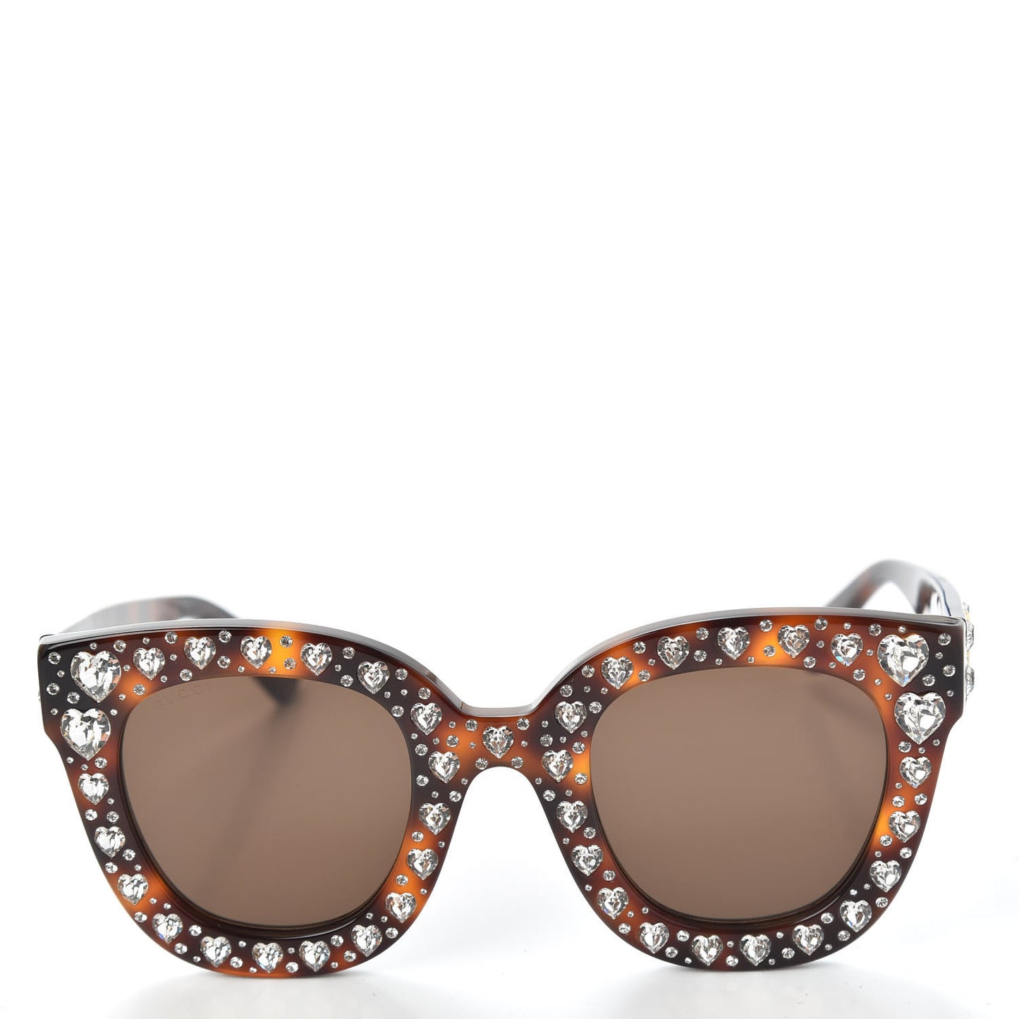 Acetate Hearts Cat Eye Sunglasses GG0116S Havana