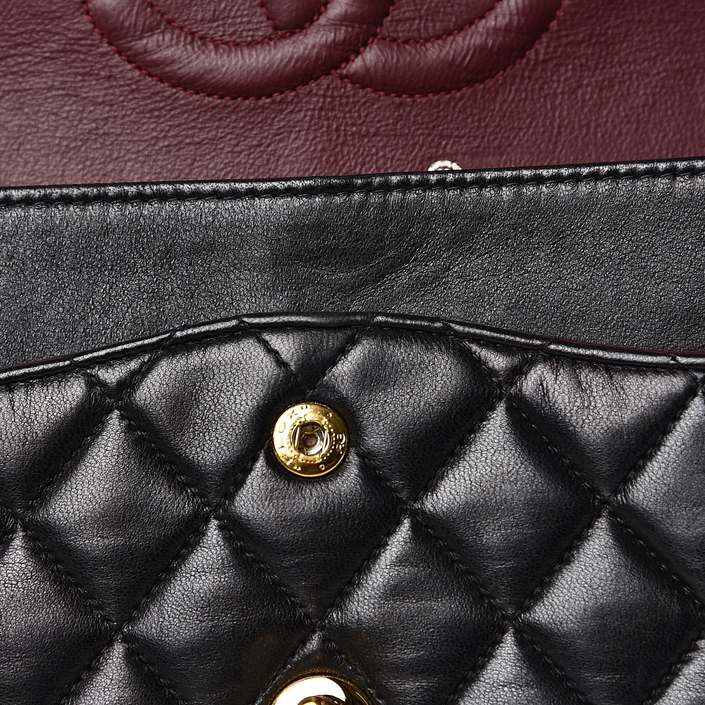 Lambskin Quilted Medium Double Flap Black