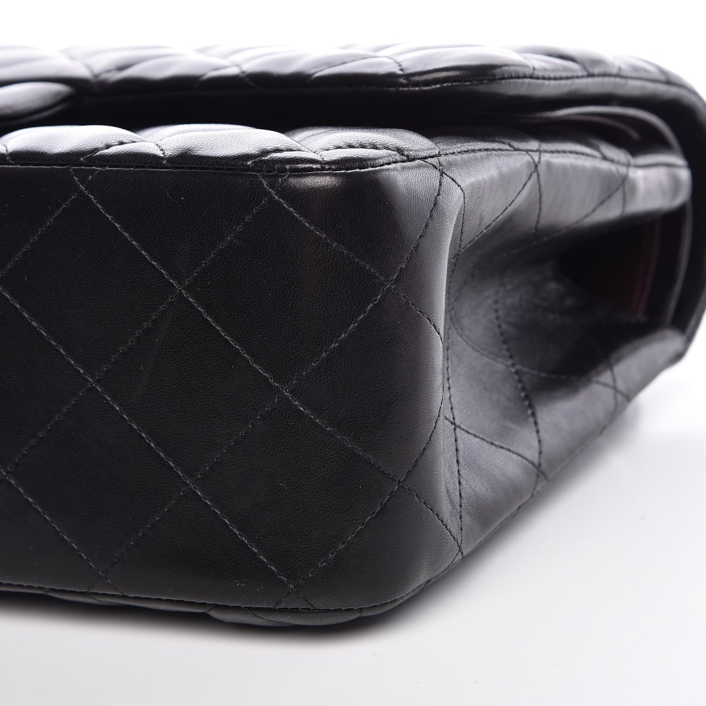 Lambskin Quilted Jumbo Double Flap Black