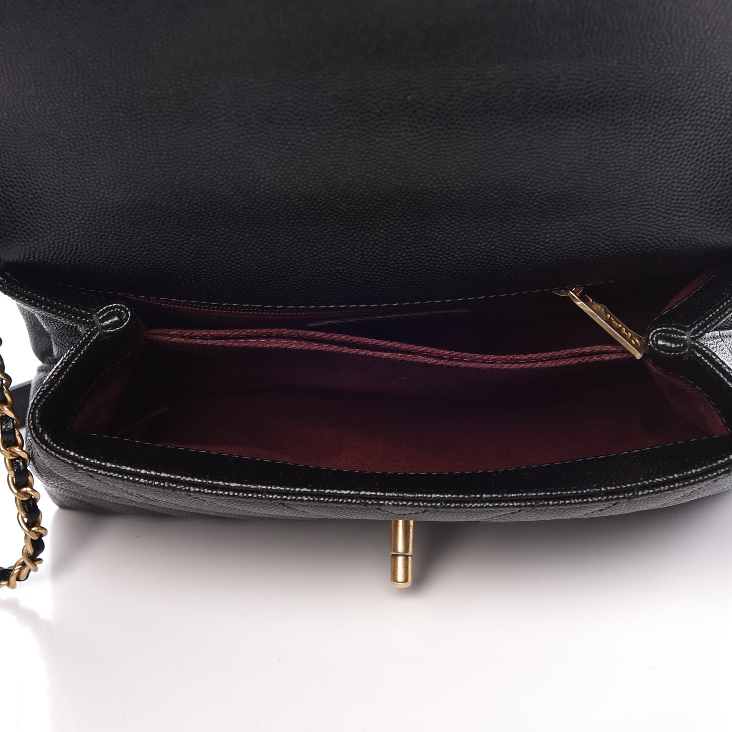 Chanel Caviar Chevron Quilted Mini Coco Handle Flap Black 5 of 8
