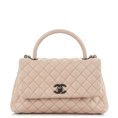 Chanel Caviar Quilted Small Coco Handle Flap Light Beige 1 of 8