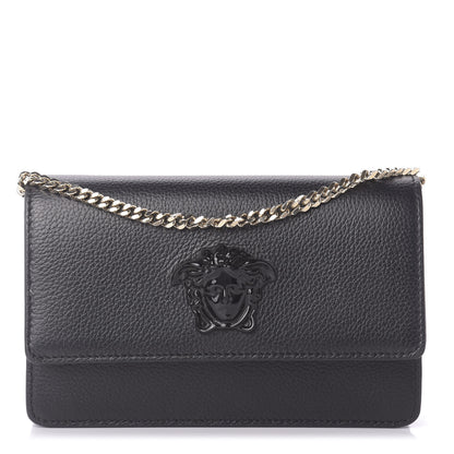 Versace Grained Calfskin Palazzo Chain Evening Bag Black 1 of 11