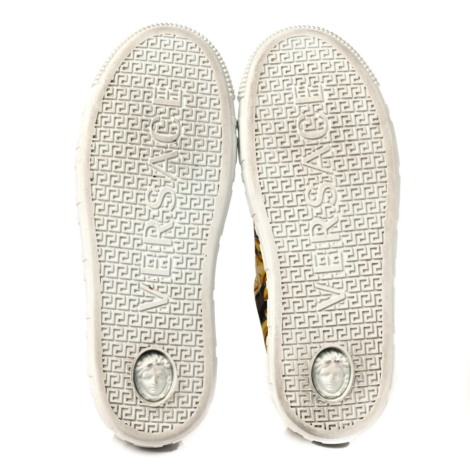 Versace X FENDI Fabric FF Baroque Mens Fendace Greca Sneakers 41.5 Gold Multicolor 6 of 9