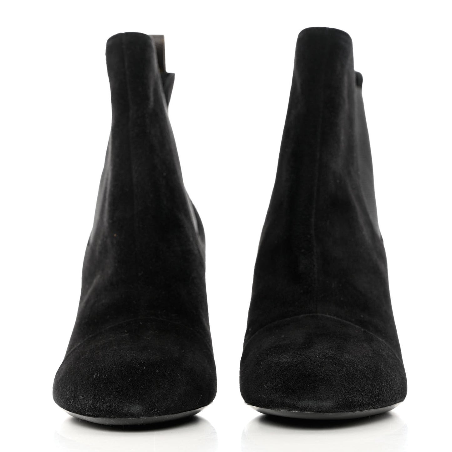 Suede Monogram Uniformes Cap Toe Chelsea 75mm Ankle Boots 40.5 Black