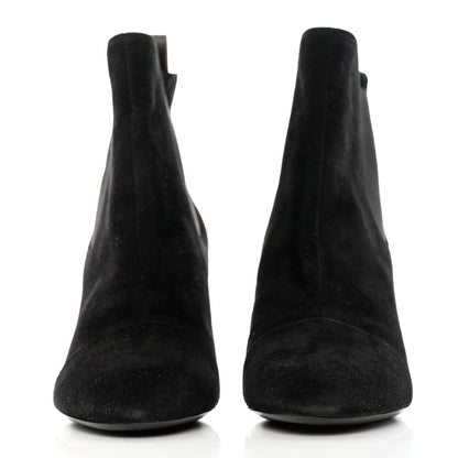 Louis Vuitton Suede Monogram Uniformes Cap Toe Chelsea 75mm Ankle Boots 40.5 Black 2 of 9