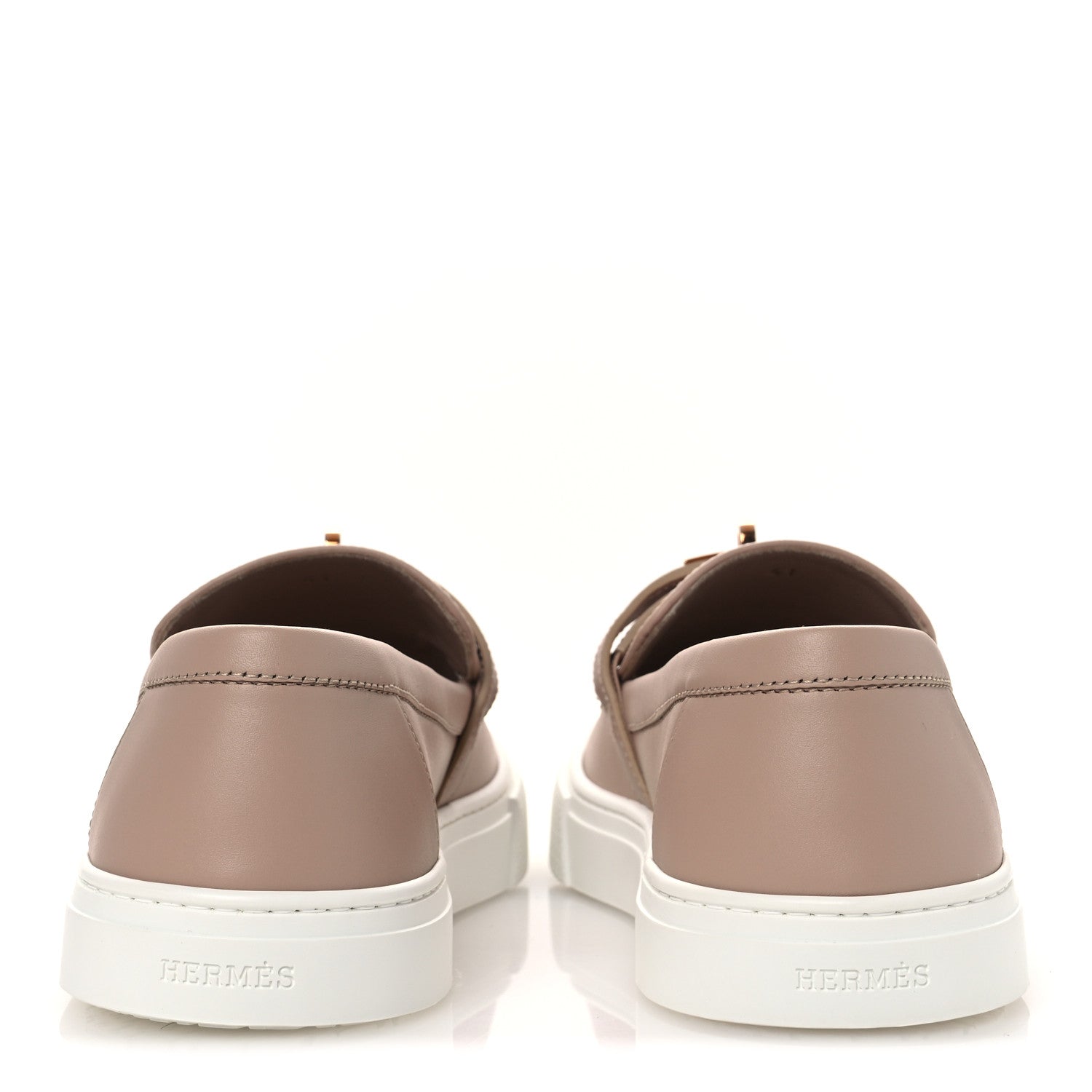 Hermes Calfskin Game Slip On Sneakers 41 Beige Nude 6 of 13