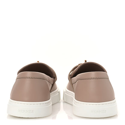 Hermes Calfskin Game Slip On Sneakers 41 Beige Nude 6 of 13