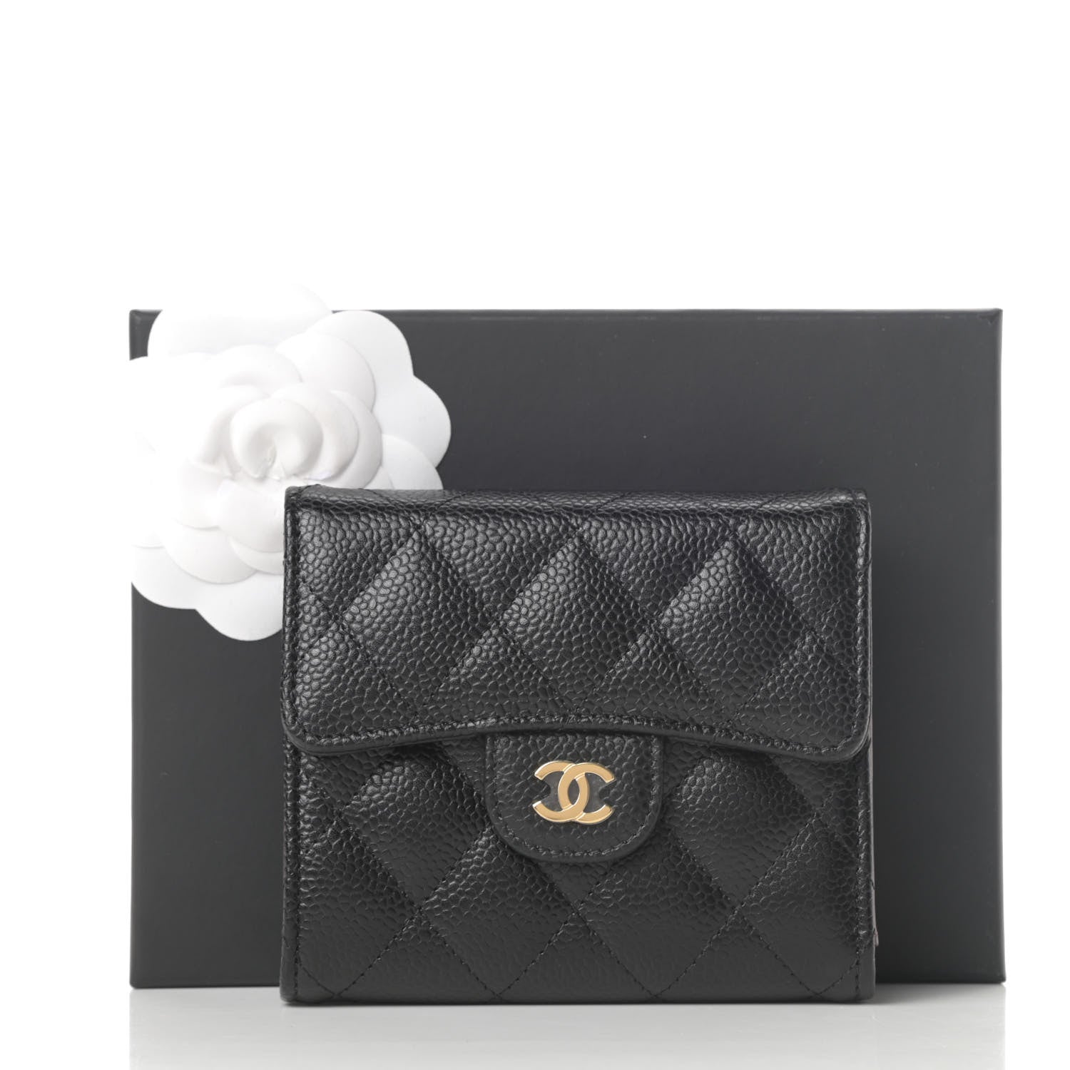 Chanel Caviar Quilted Compact Flap Wallet Black 9 of 9