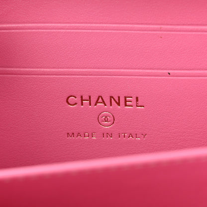 Chanel Caviar Quilted Filigree Vanity Clutch With Chain Pink Light Blue Green 6 of 11