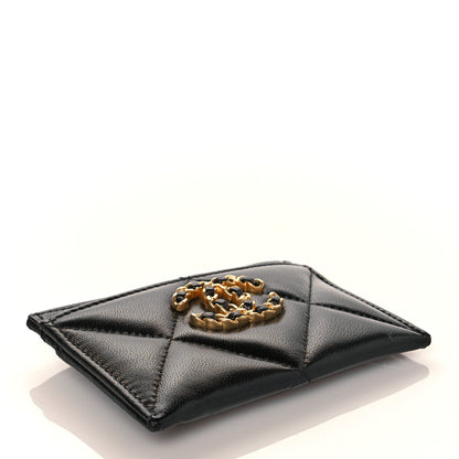 Chanel Lambskin Quilted Chanel 19 Card Holder Black 4 of 12