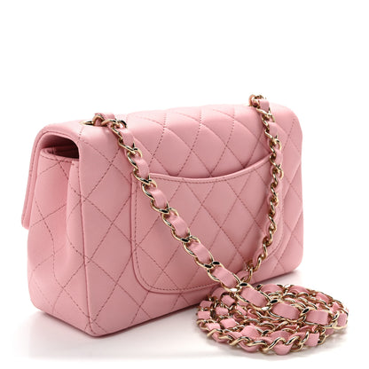 Chanel Lambskin Quilted Mini Rectangular Flap Light Pink 3 of 10