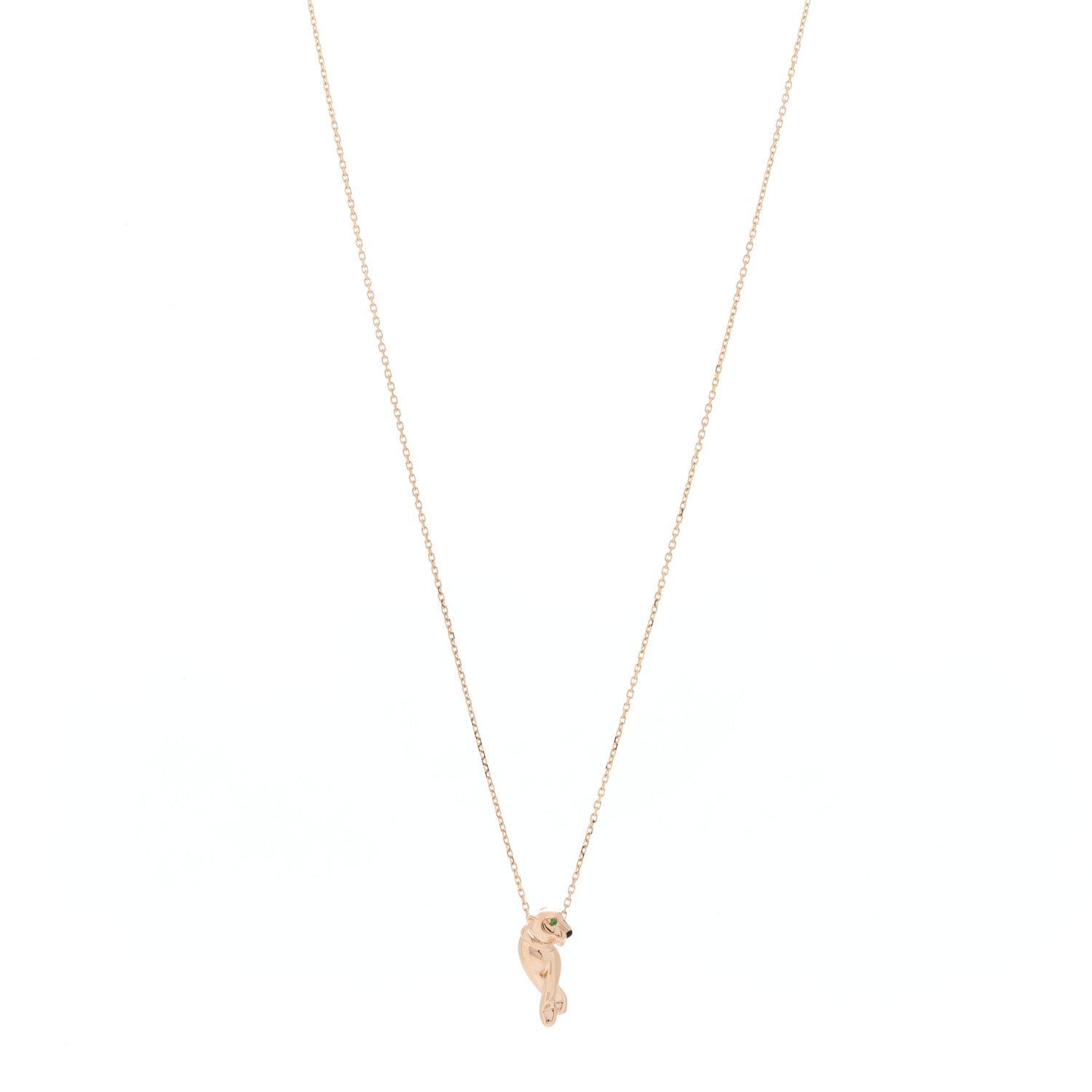 Cartier 18K Pink Gold Tsavorite Black Lacquer Panthère De Cartier Pendant Necklace 1 of 6