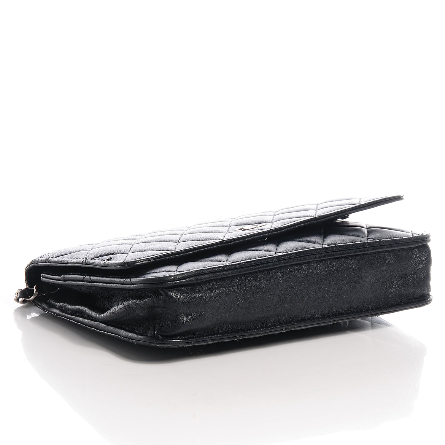 Chanel Lambskin Quilted Wallet On Chain WOC Black 4 of 8