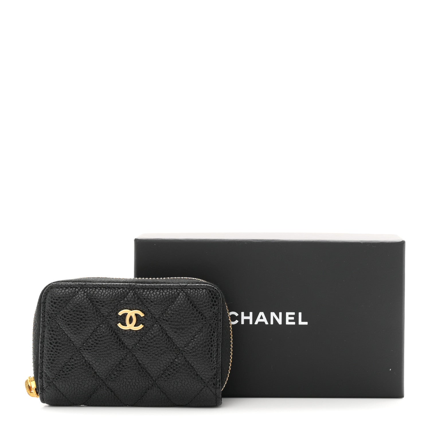 Chanel Caviar Quilted Zip Coin Purse Black 8 of 8