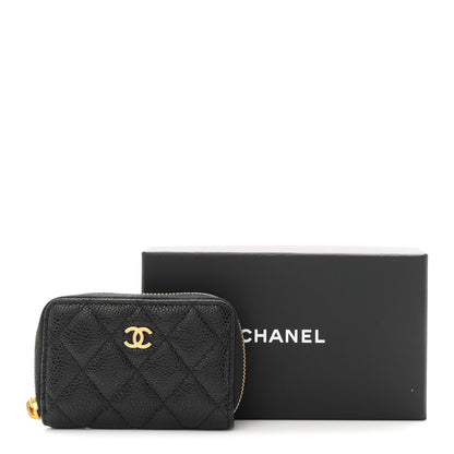 Chanel Caviar Quilted Zip Coin Purse Black 8 of 8