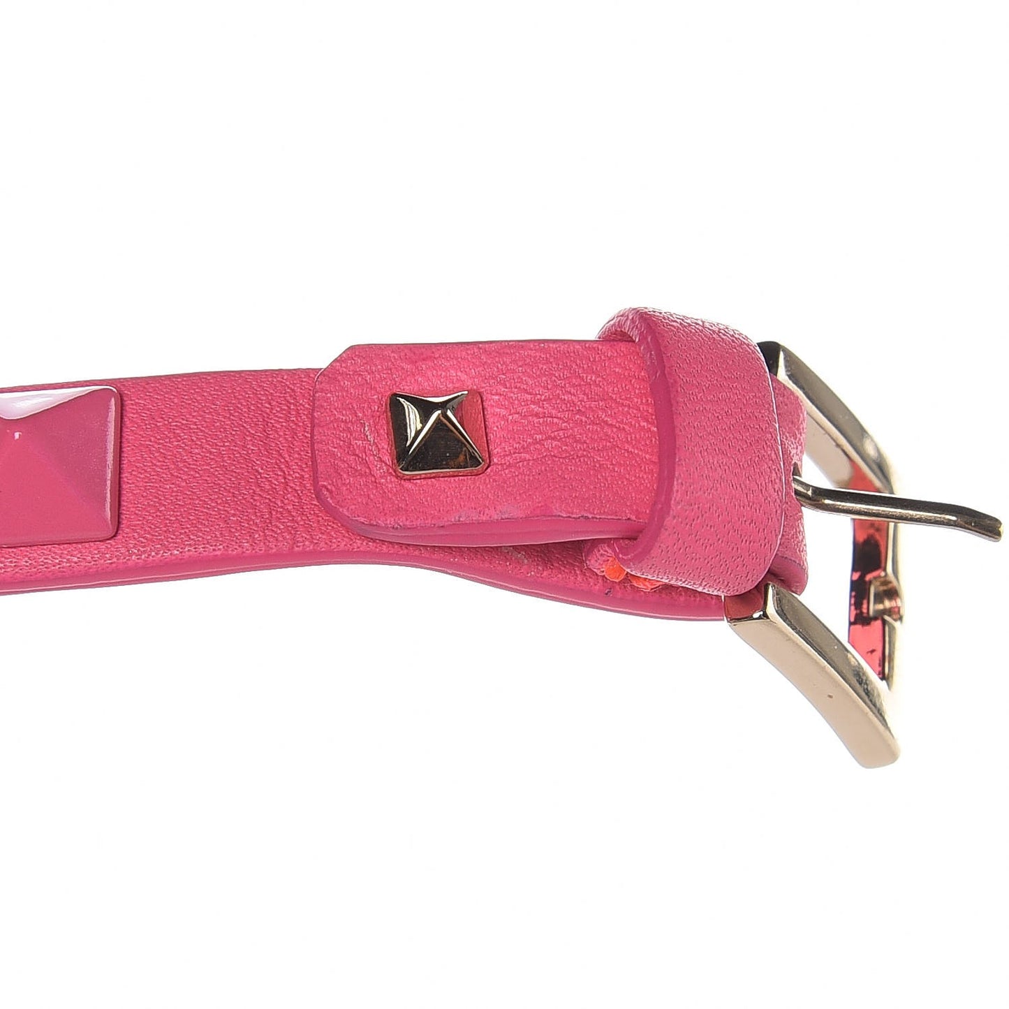 Vitello Rockstud Bracelet Fuxia Fluo