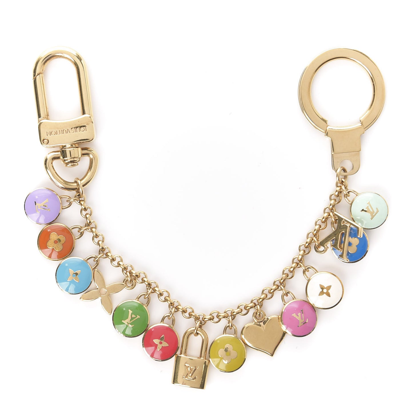 Metal Enamel Pastilles Key Chain Bag Charm Multicolor