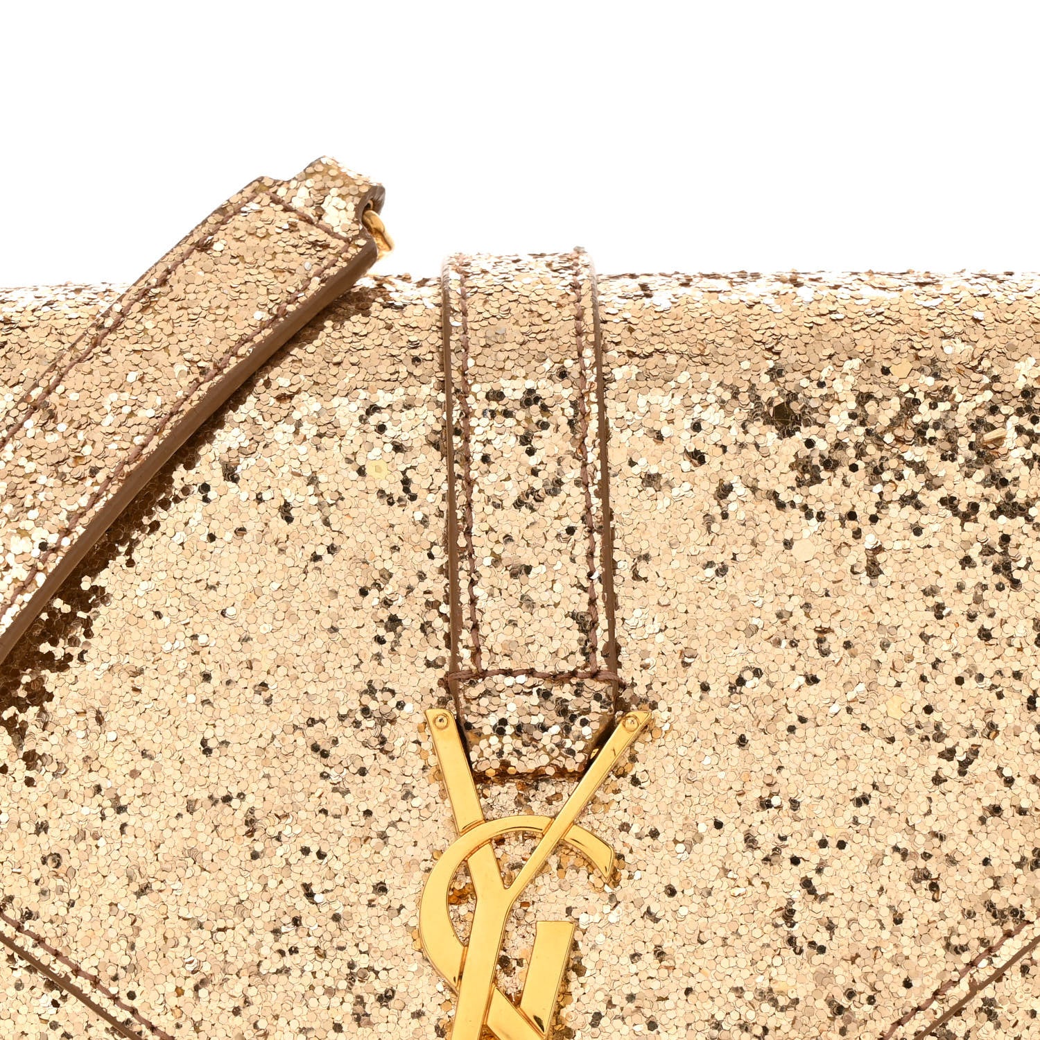 Saint Laurent Glitter Monogram Galactica Satchel Gold 8 of 12