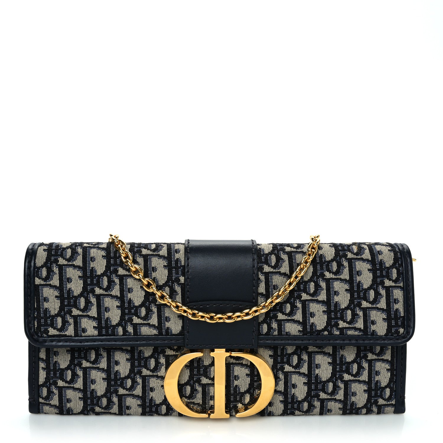 Christian Dior Oblique 30 Montaigne Chain Pouch Blue 1 of 11