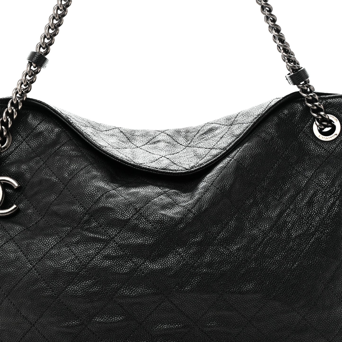 Caviar Quilted Simply CC Hobo Black