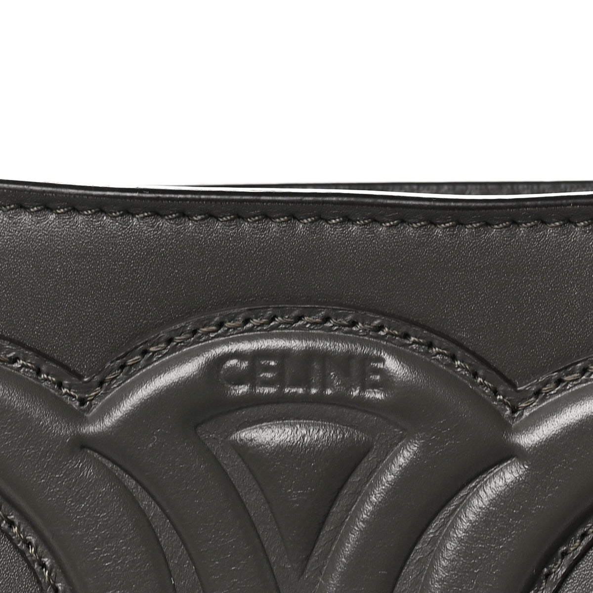 Celine Smooth Calfskin Cuir Triomphe Shoulder Bag Dark Army 6 of 9