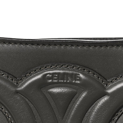 Celine Smooth Calfskin Cuir Triomphe Shoulder Bag Dark Army 6 of 9