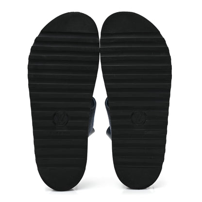 Louis Vuitton Monogram Denim Paseo Flat Comfort Sandals 38.5 Navy Blue 5 of 13