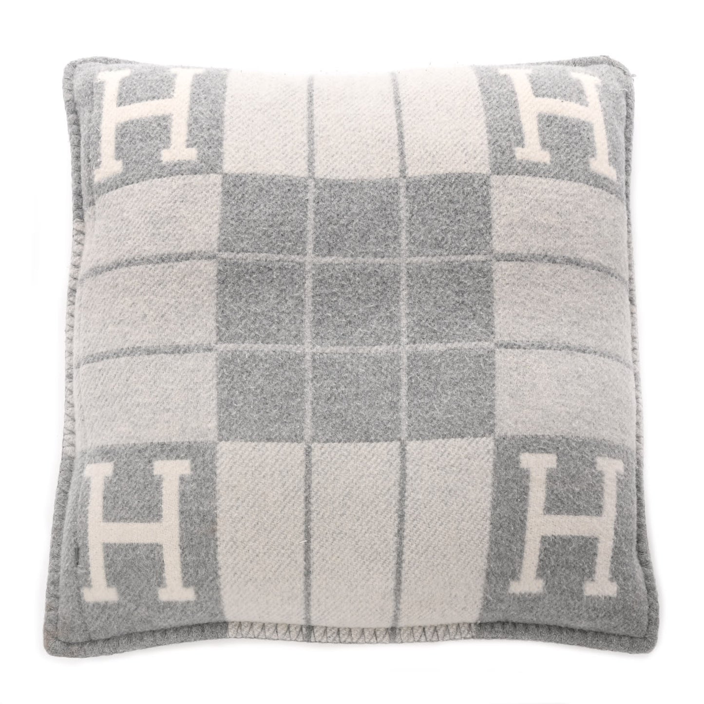 Wool Cashmere Avalon III Pillow PM Ecru Gris Clair