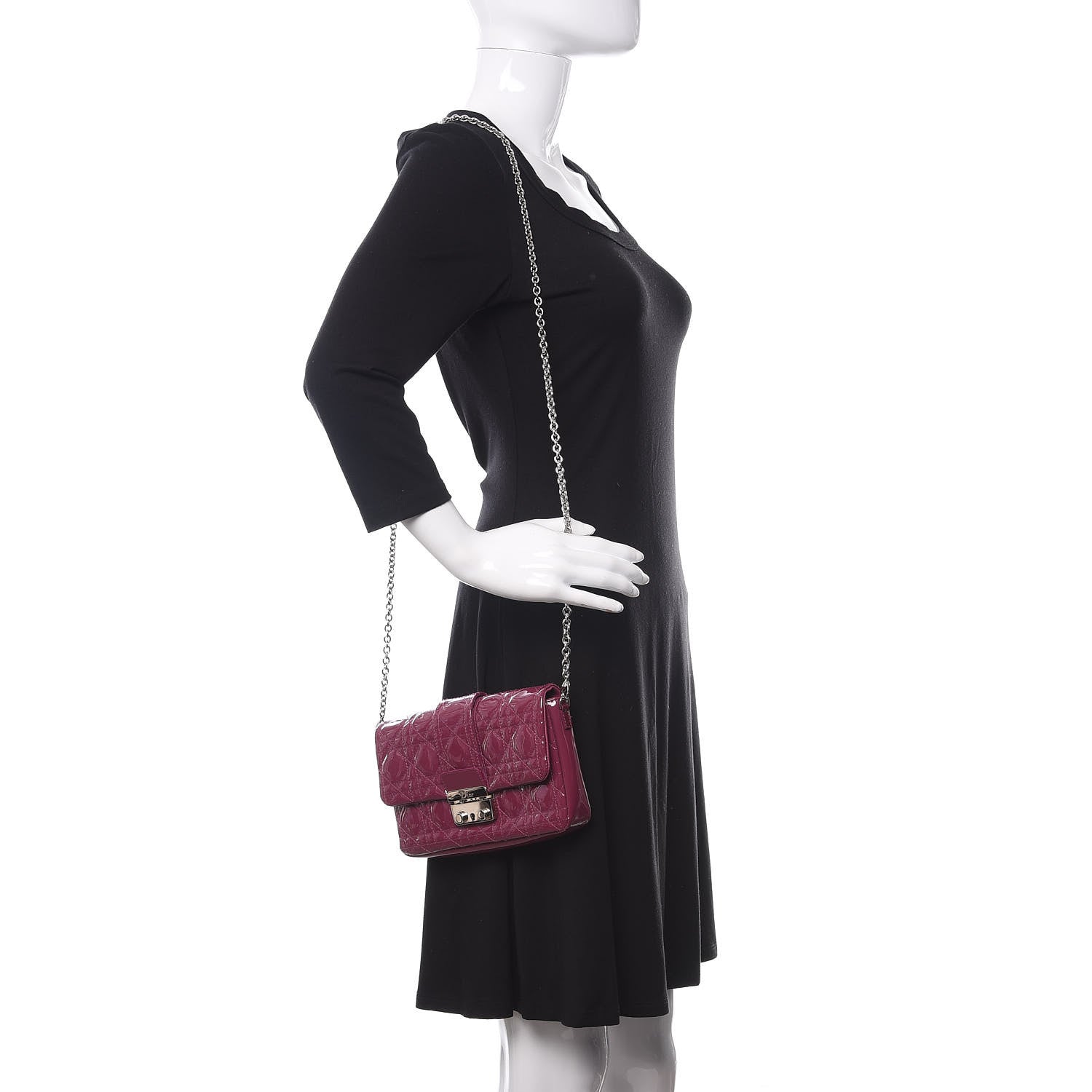 Christian Dior Patent Cannage New Lock Pouch Purple 2 of 10