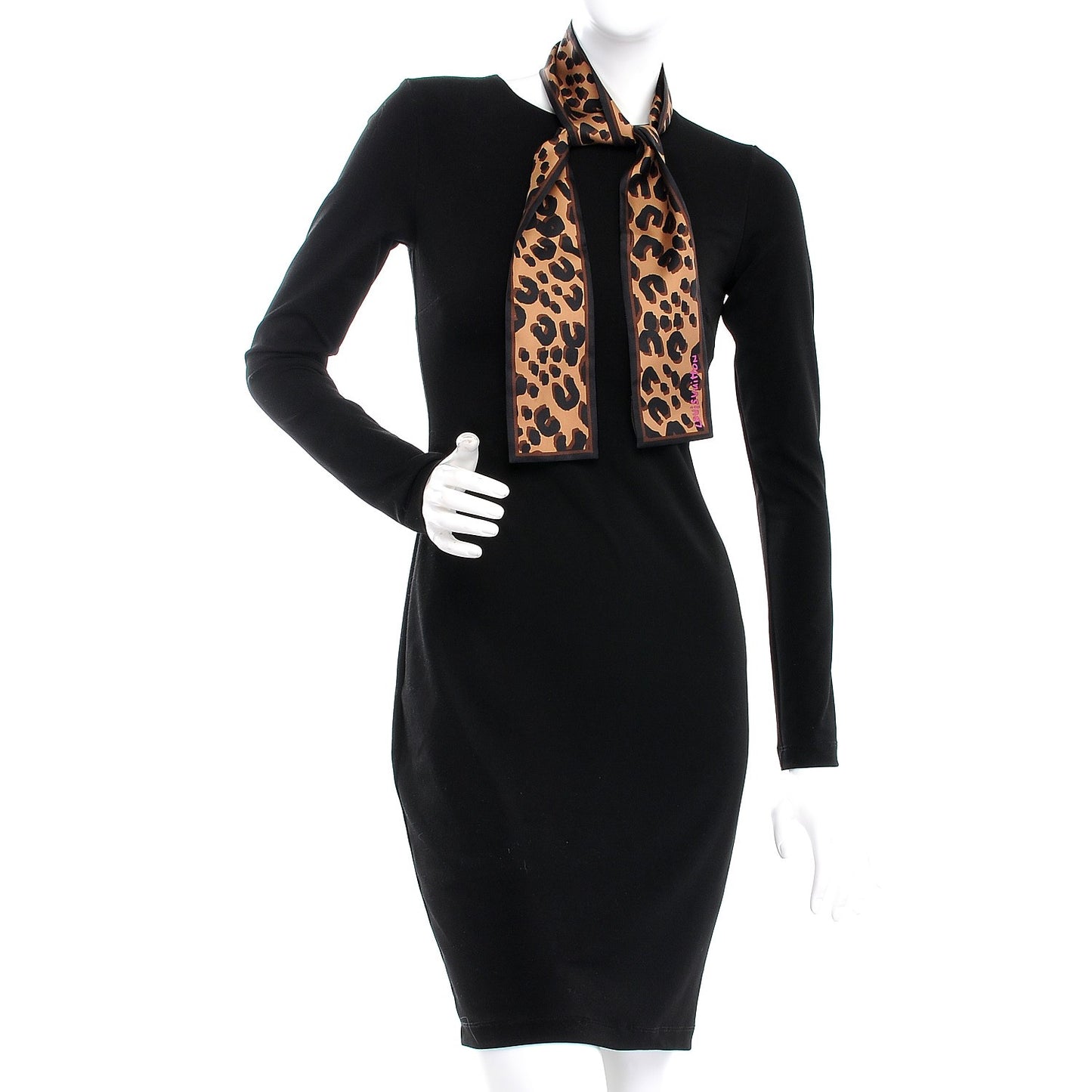 Silk Leopard Bandeau Scarf Marron