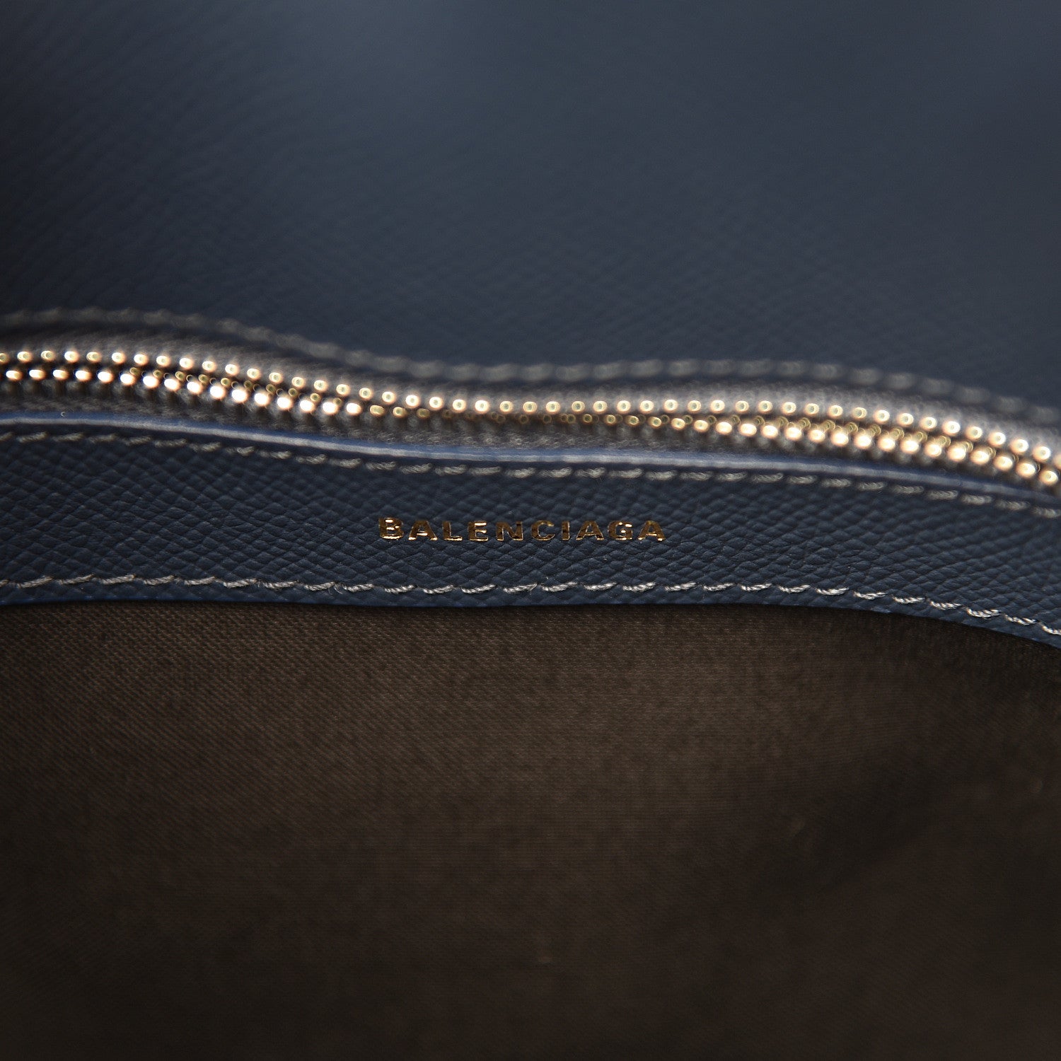 Balenciaga Signature Grained Calfskin Logo S Ville Top Handle Bag Bleu Canopee White 6 of 10