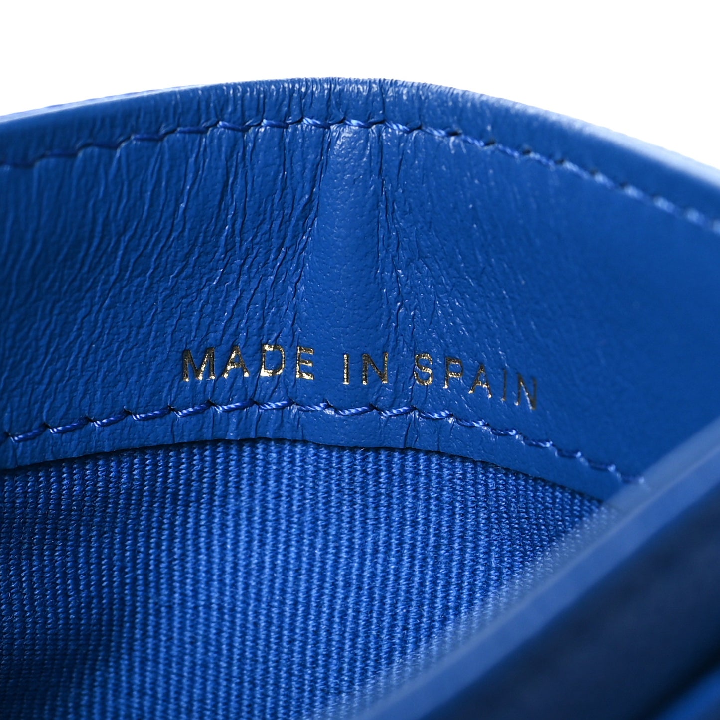 Caviar Quilted Card Holder Blue