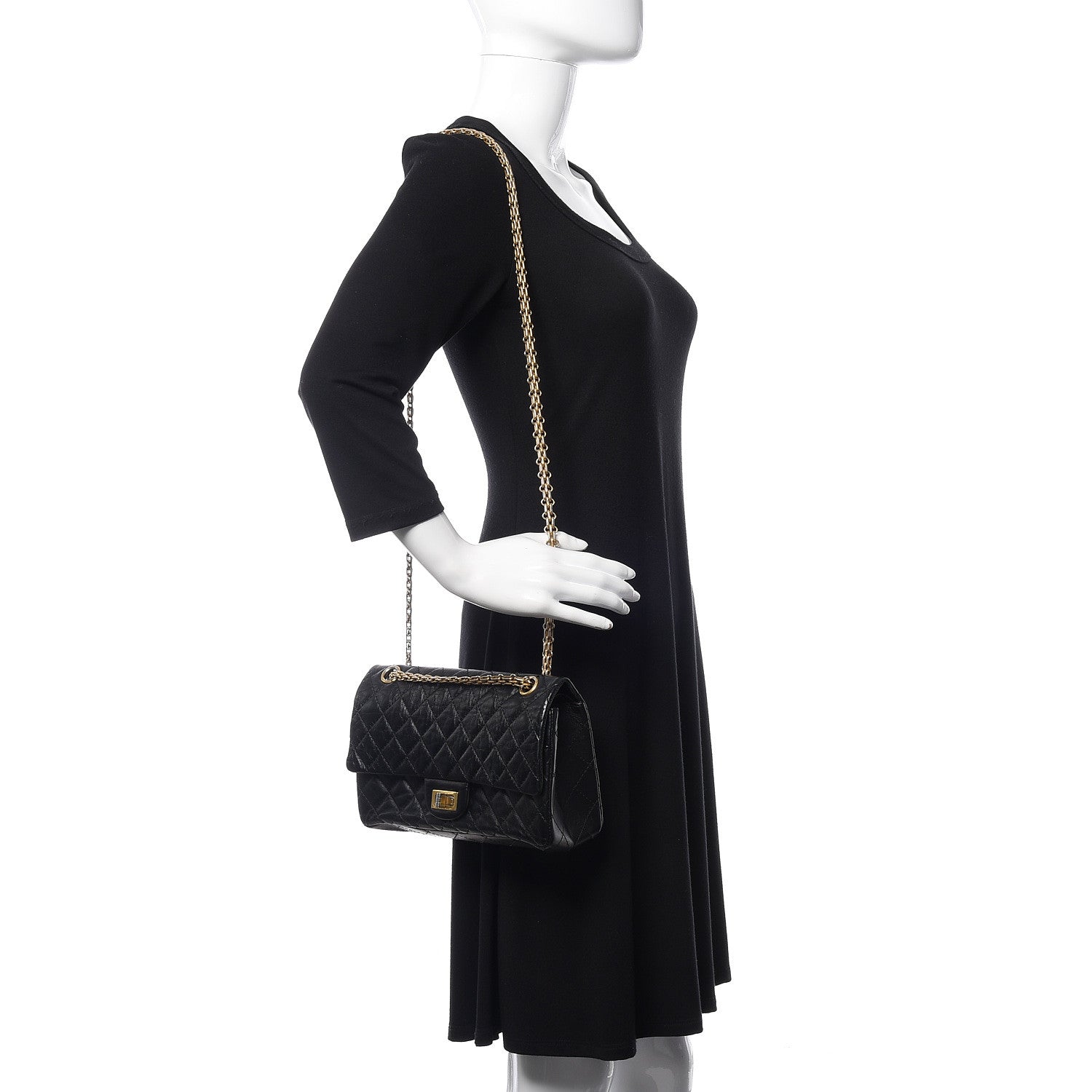 Chanel Aged Calfskin Quilted 2.55 Reissue 225 Flap Black 2 of 10