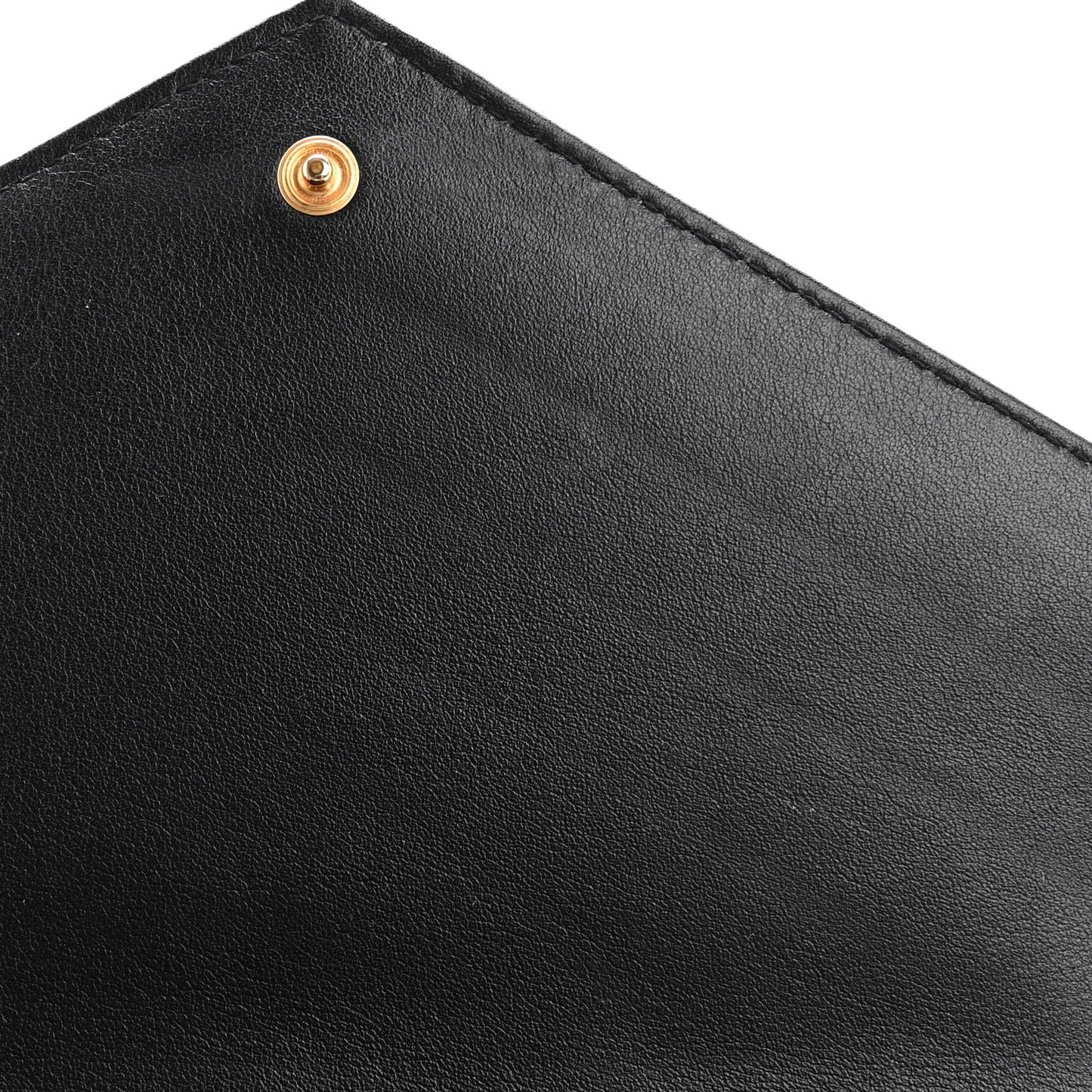 Patent Matelasse Chevron Monogram Envelope Clutch Black