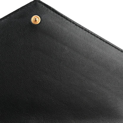 Saint Laurent Patent Matelasse Chevron Monogram Envelope Clutch Black 8 of 10