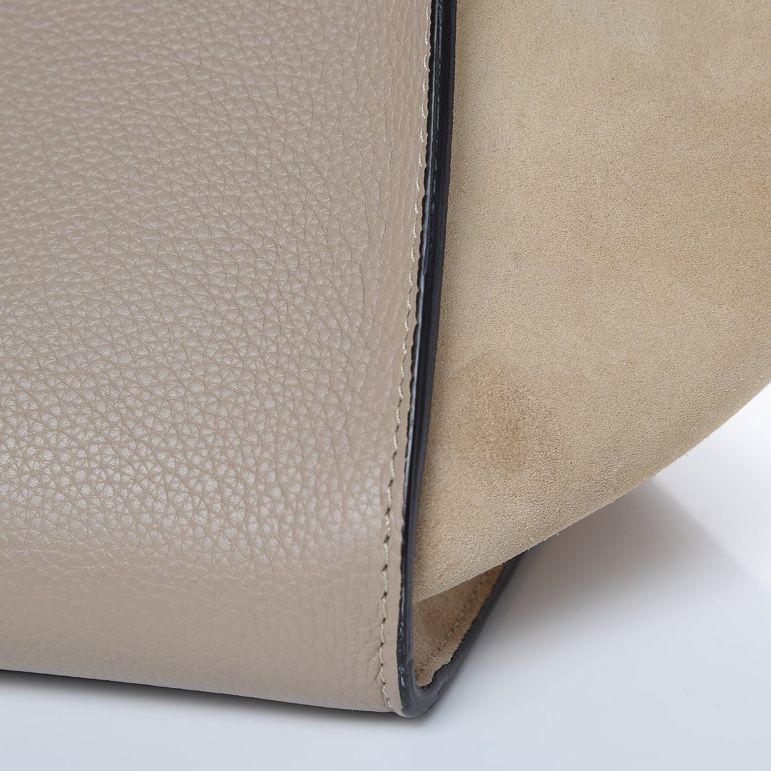 Celine Drummed Calfskin Suede Medium Trapeze Dune 10 of 13