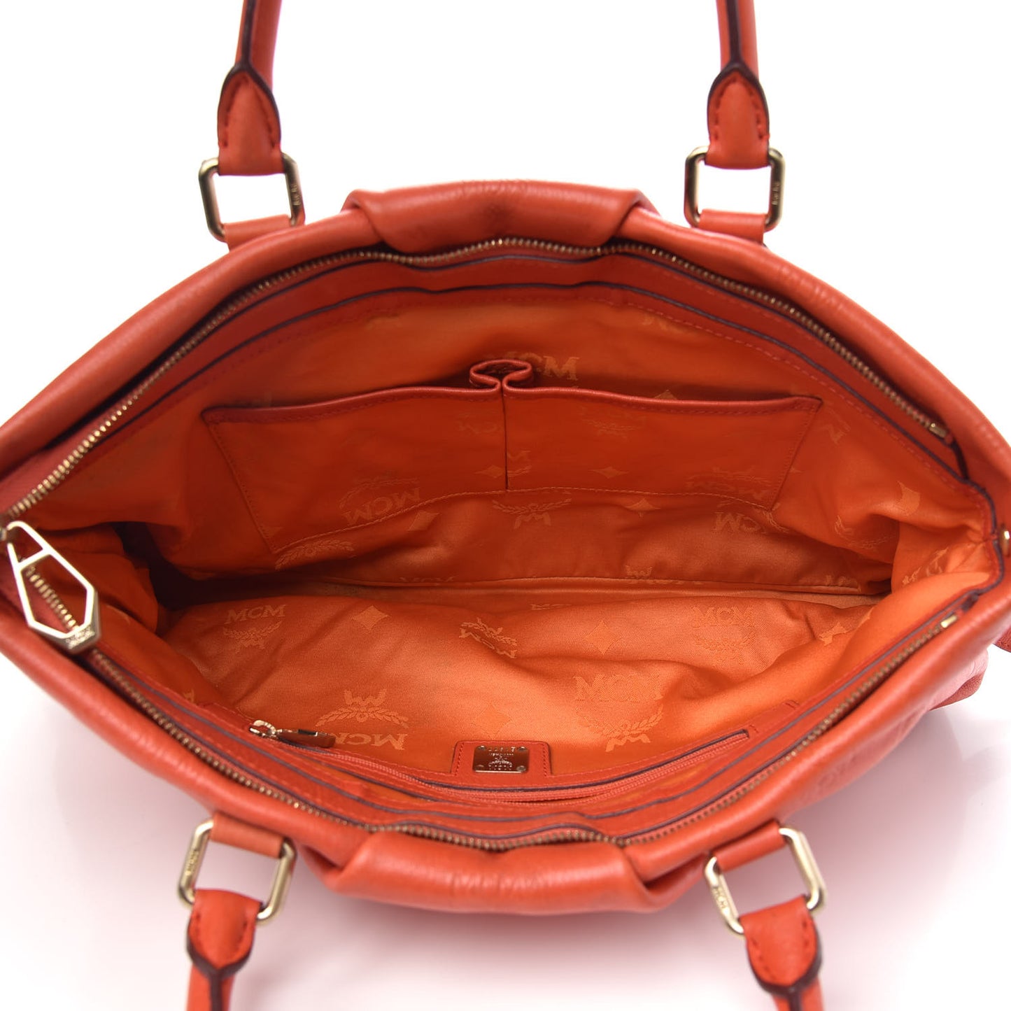 Calfskin Ottomar Monogram Tote Orange