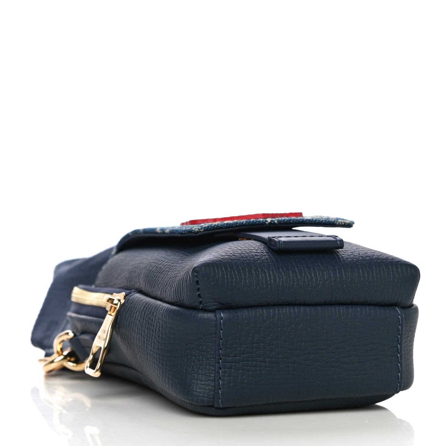 X NIGO Denim Monogram Flat Double Phone Pouch