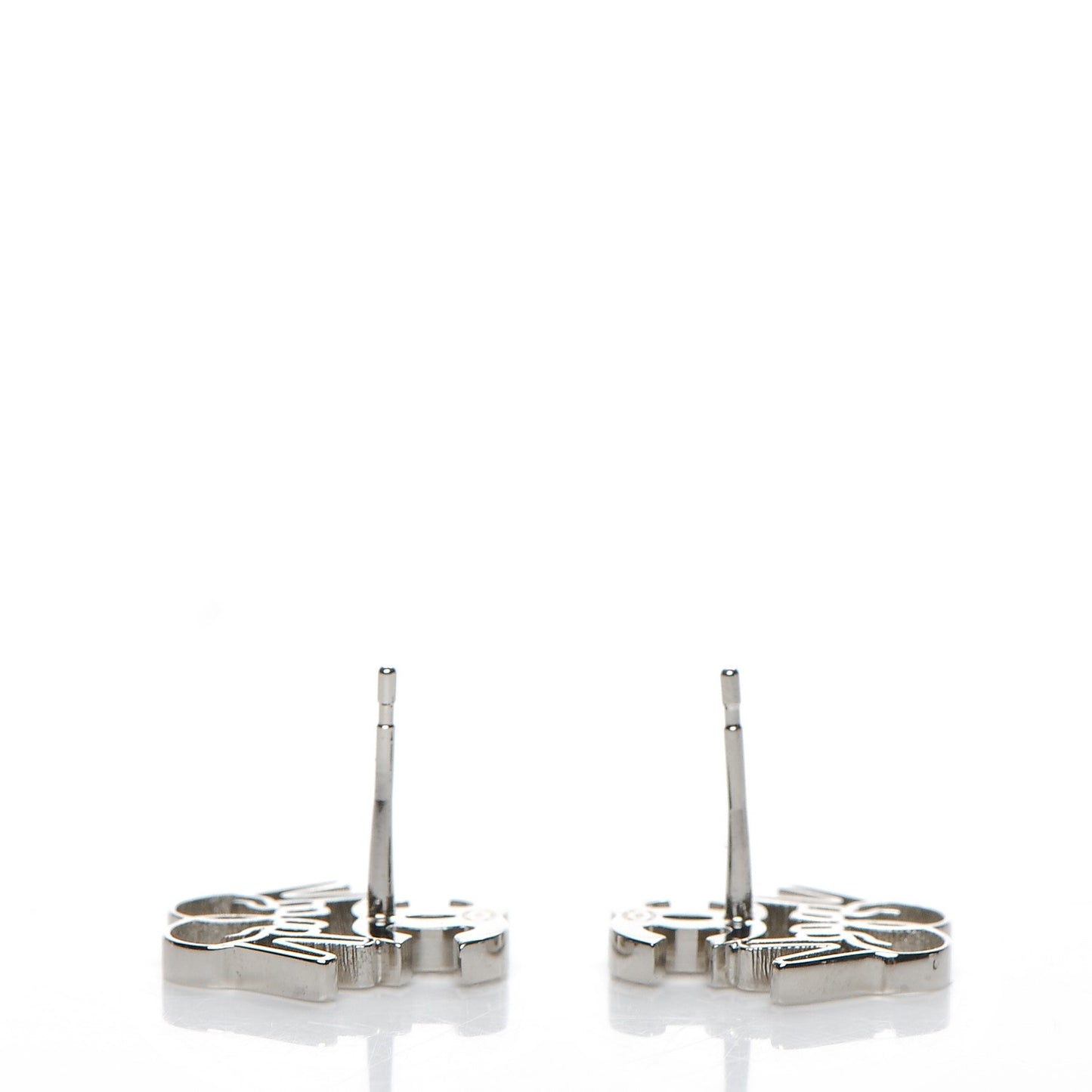 Crystal CC Peace Sign Emoji Earrings Silver