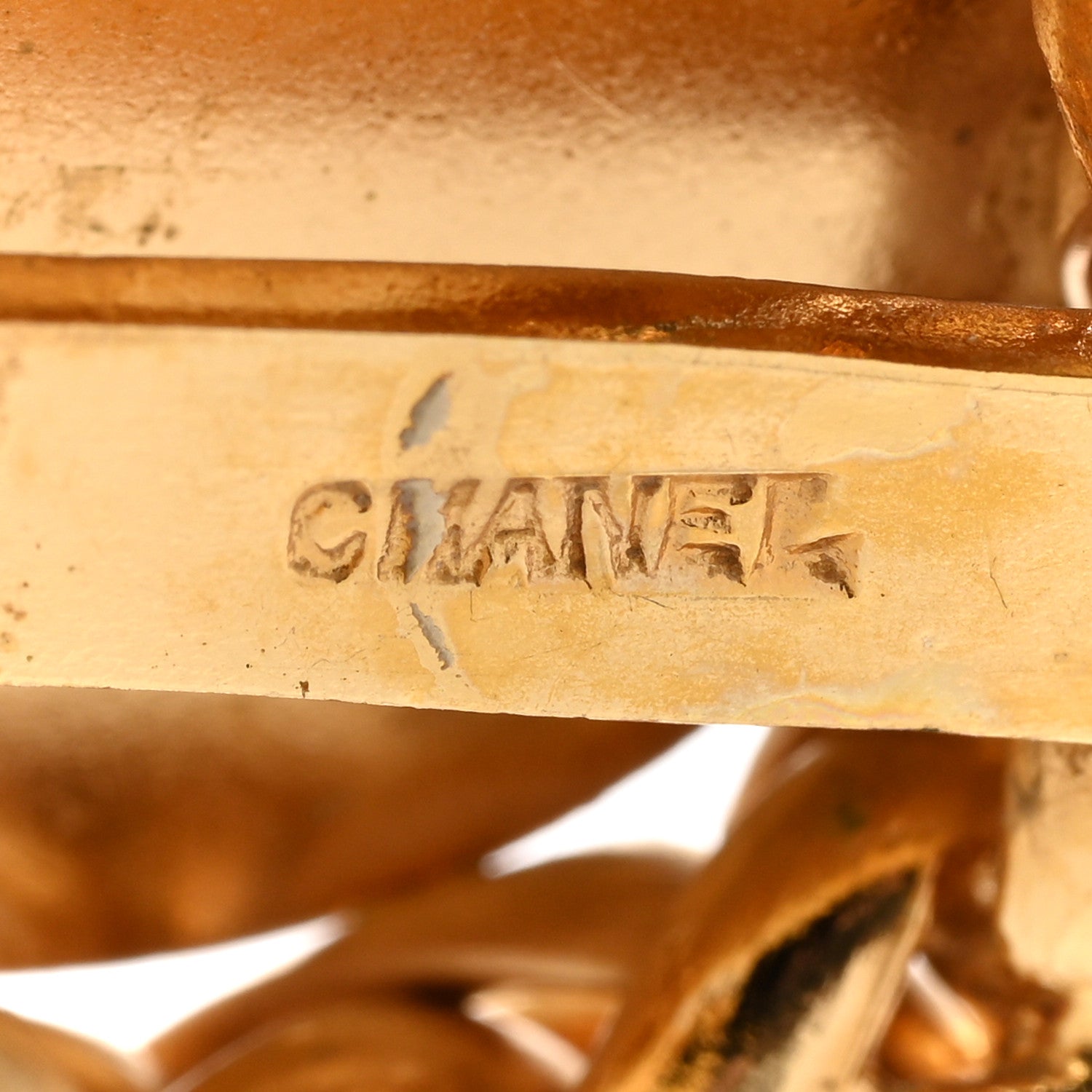 Chanel Metal Round CC Wheat Clip On Earrings Gold 4 of 5