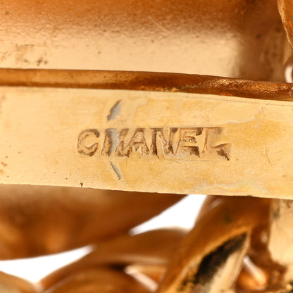 Chanel Metal Round CC Wheat Clip On Earrings Gold 4 of 5
