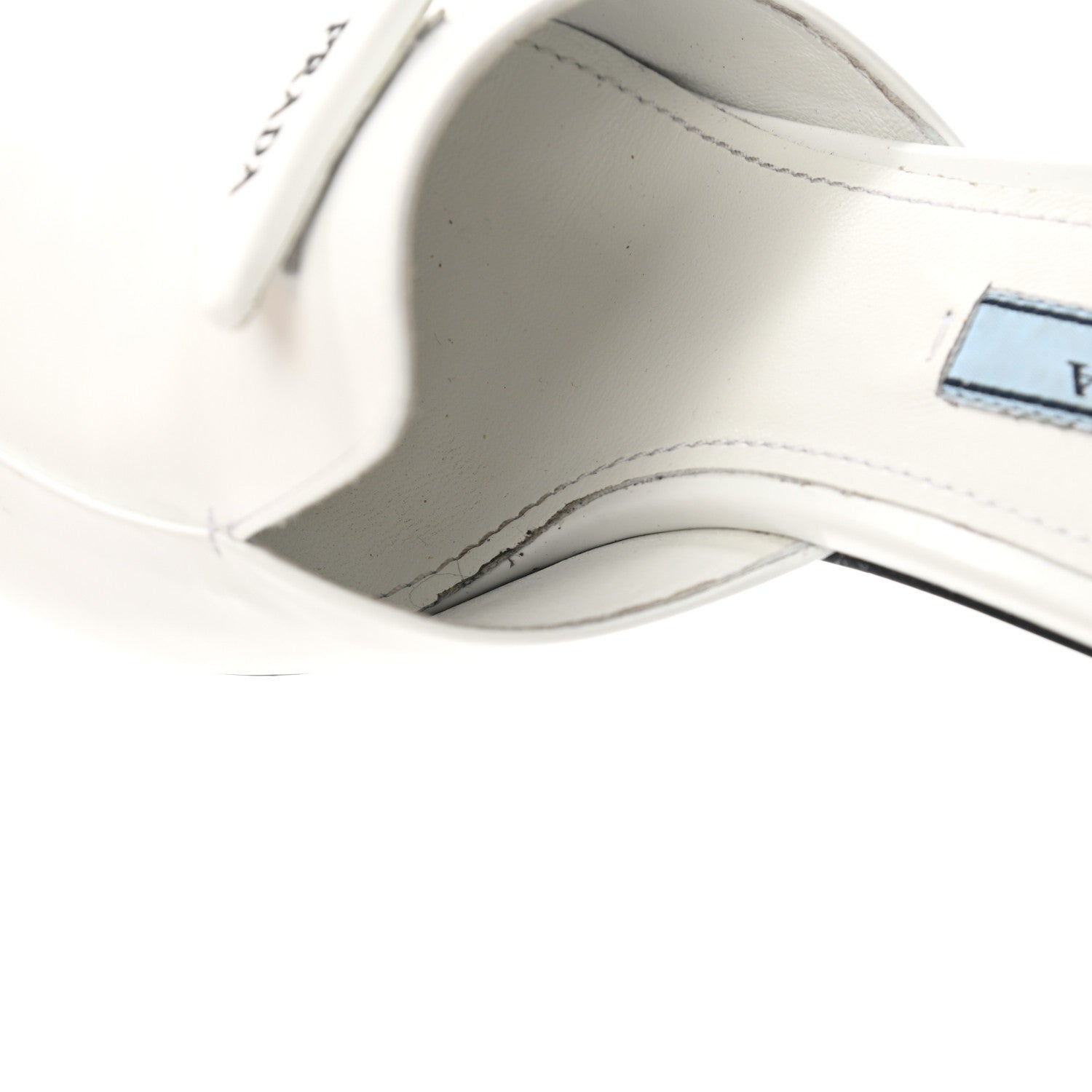 Prada Spazzolato Triangle Logo Pointed Toe 55mm Mules 35 White 8 of 12