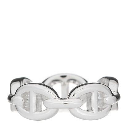 Hermes Sterling Silver PM Chaine d'Ancre Enchainee Band Ring 53 6.5 3 of 6