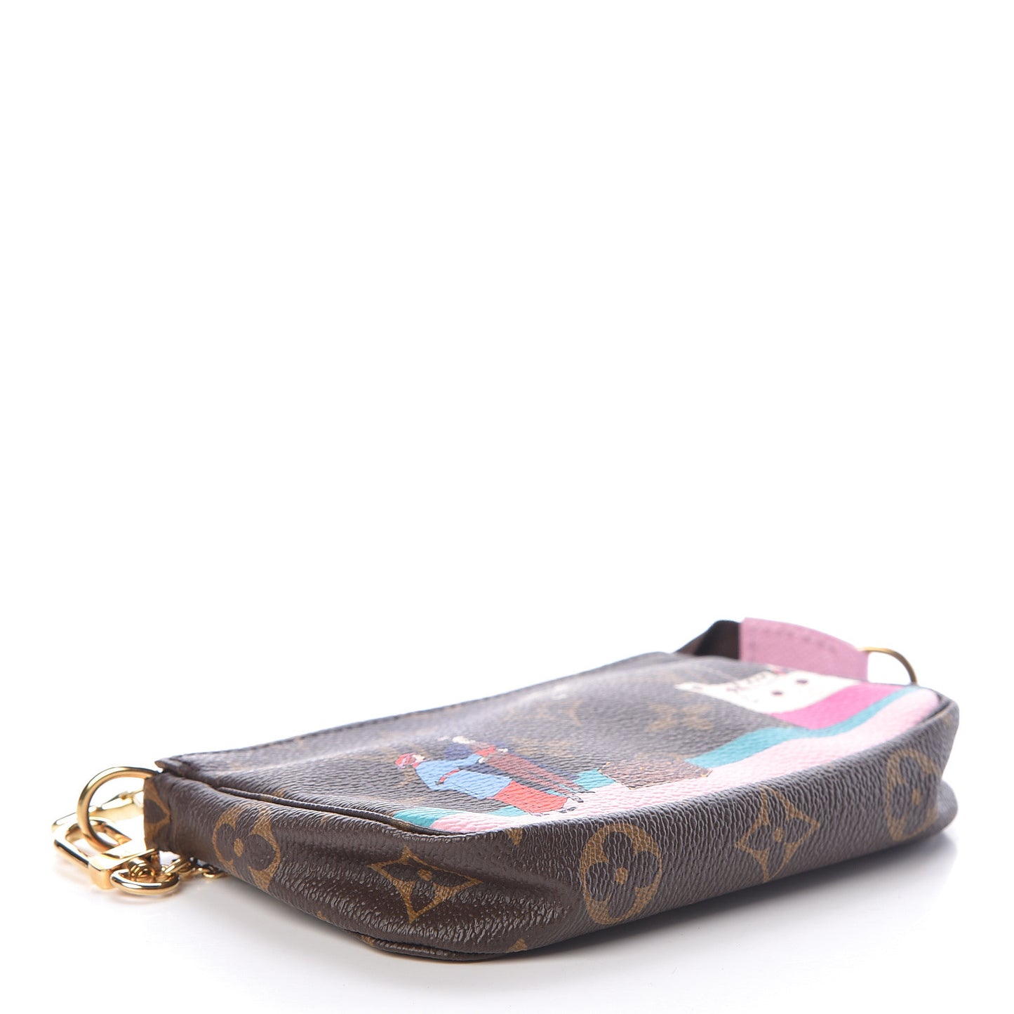 Monogram 2016 Christmas Animation Mini Pochette Accessories Rose Ballerine