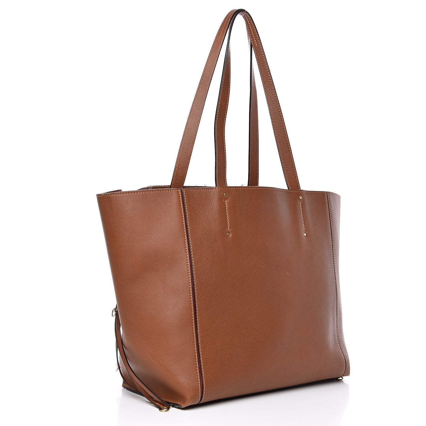 Calfskin Woven Medium Milo Shopping Tote Tan