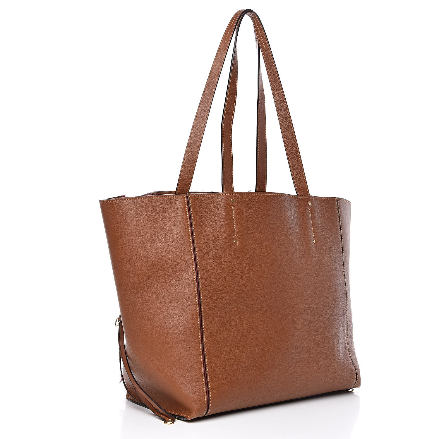 Chloe Calfskin Woven Medium Milo Shopping Tote Tan 3 of 22